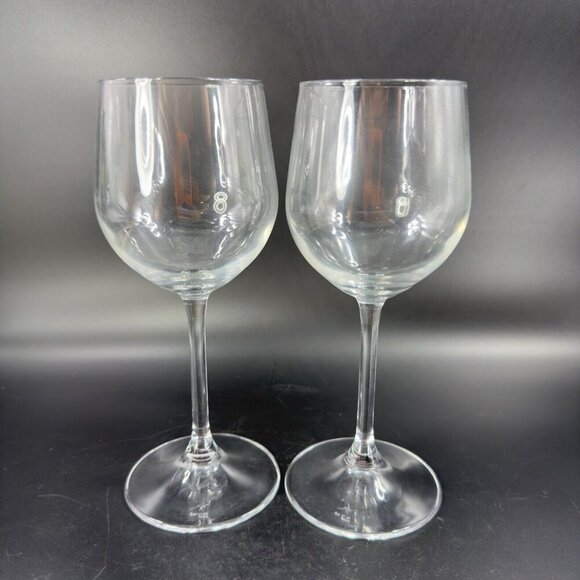 Bormioli Rocco Water Wine Glass Goblet Drinking Cups Clear Set 2 Marked Bottom - Picture 11 of 12